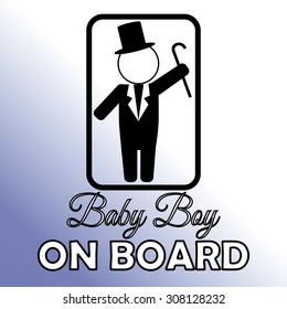 Baby boy on board, Stick Figure