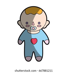 baby boy with pacifier and hairstyle