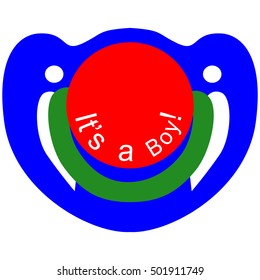 Baby Boy pacifier icon. Baby Boy pacifier vector.