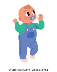 baby boy with pacifier isolated