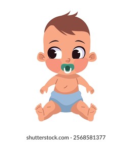 baby boy with pacifier isolated