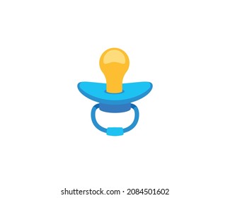 Baby boy pacifier vector isolated icon. newborn dummy emoji illustration. Pacifier vector isolated emoticon
