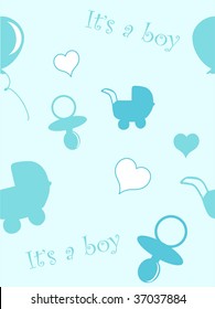 Baby boy pattern - vector background