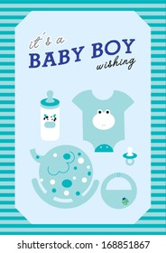 baby boy poster template vector/illustration,