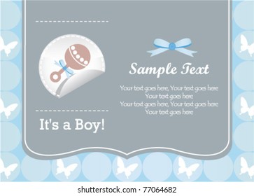 Baby Boy Rattle Card