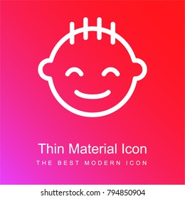 Baby boy red and pink gradient material white icon minimal design