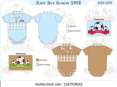 Baby Boy Romper 2D Design Sketch Fashion 2019