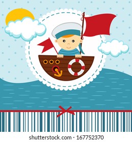 baby boy sailor - vector illustration