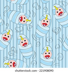 Baby boy seamless pattern background - vector illustration 