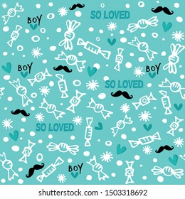 Baby boy seamless pattern/ Wrapping paper vector stock