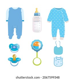 Baby boy set. vector illustration