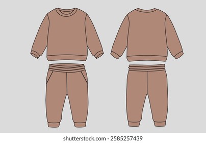 Baby boy  Shirt design flat sketch fashion illustration vector template with front and back view, Toddler baby western shirt jacket cad drawing mock up