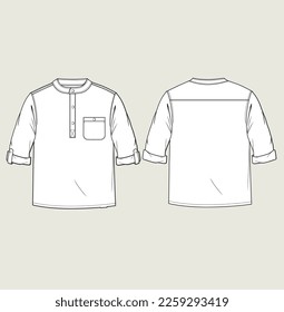 baby boy shirt flat sketch illustration