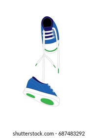 Baby Boy Shoes - Vector Illustration