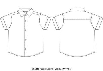 baby boy Short sleeved shirt vector illustration Front and back design