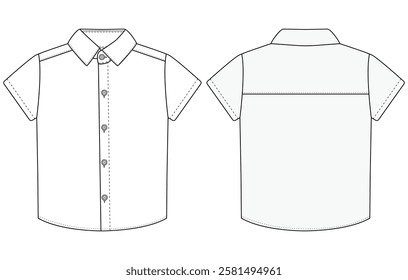 baby boy Short sleeved shirt vector illustration Front and back design