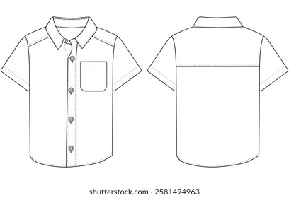 baby boy Short sleeved shirt vector illustration Front and back design