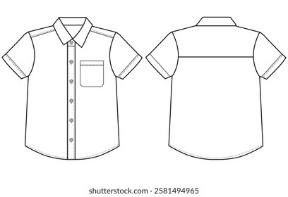 baby boy Short sleeved shirt vector illustration Front and back design