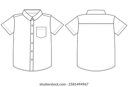 baby boy Short sleeved shirt vector illustration Front and back design