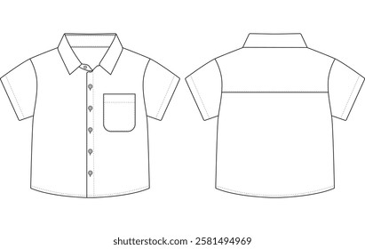 baby boy Short sleeved shirt vector illustration Front and back design