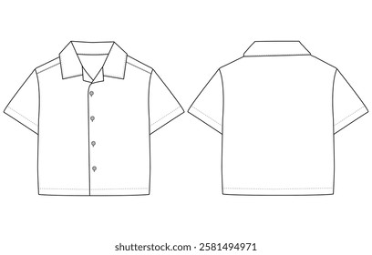 baby boy Short sleeved shirt vector illustration Front and back design