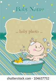 Baby Boy Shower and Arrival Card - with place for your text in vector