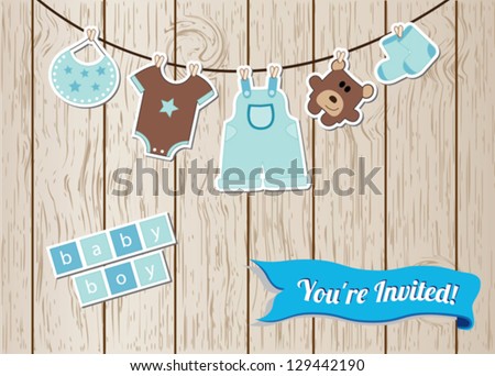 Baby boy shower card