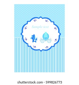 Baby boy shower card. Its a  boy.White bacground Flat design Vector illustration