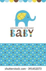 baby boy shower card design. vector illustration