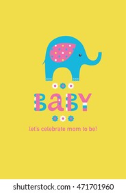 Baby Boy shower card design. Vector illustration.