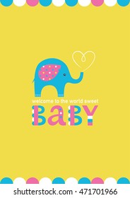 Baby Boy shower card design. Vector illustration.