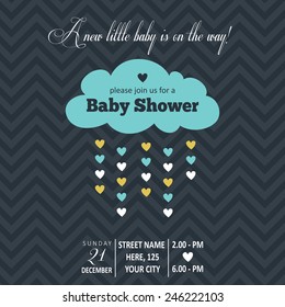 baby boy shower card , vector illustration