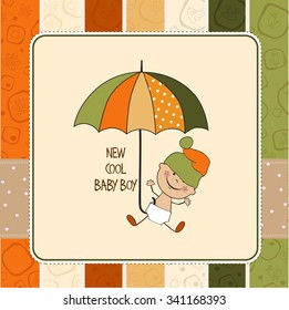 baby boy shower card, vector eps10