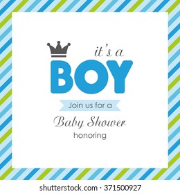 baby boy shower card. vector illustration