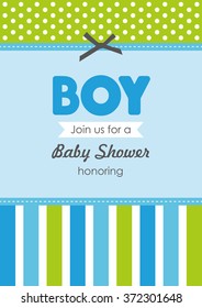baby boy shower card. vector illustration