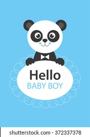 baby boy shower card. vector illustration