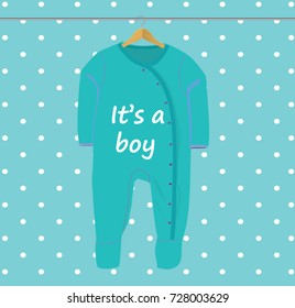 Baby boy shower card, vector