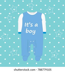 Baby boy shower card, vector