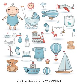 Baby boy shower.  Cute paper labels.