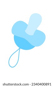 Baby boy shower design element with blue color isolated on white background. Illustration  for little newborn boy. 