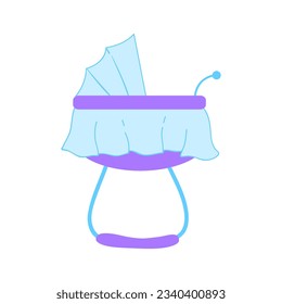 El diseño de la ducha para niños es de color azul y está aislado en un fondo blanco. Ilustración para el niño recién nacido. 