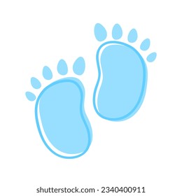 Baby boy shower design element with blue color isolated on white background. Illustration  for little newborn boy. 