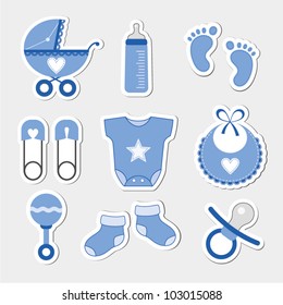 Baby Boy Shower Design Icons
