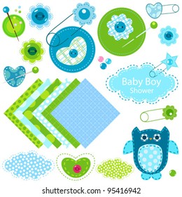 baby boy shower elements set