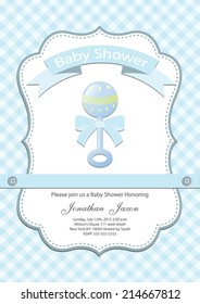 baby boy baby shower invitation card. Vector eps10,illustration. 