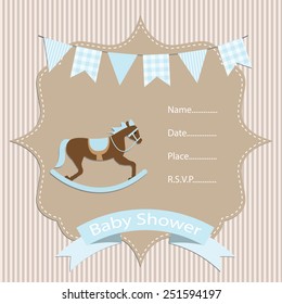 baby boy, baby shower invitation card. vector/illustration.