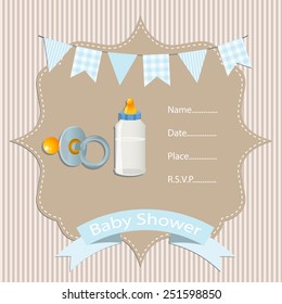 baby boy, baby shower invitation card. vector/illustration. 
