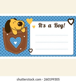 Baby Boy Shower Invitation, dog 