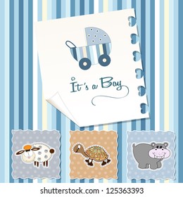 baby boy shower invitation in vector format