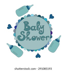 Baby boy shower vector illustration